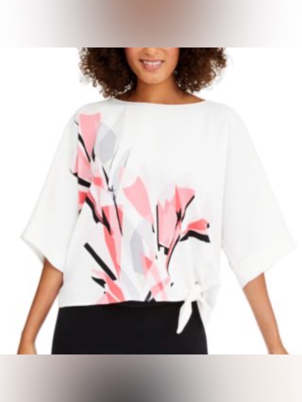 Alfani petite large side tie shirt 1401